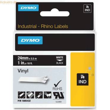 DYMO Rhino Band Vinyl 24mmx5.5m weiß ->schwarz Multimedia-Technik Verbrauchsmaterial
