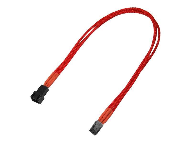 Nanoxia Kabel 3-Pin Verlängerung, 30 cm, Single, rot Multimedia-Technik