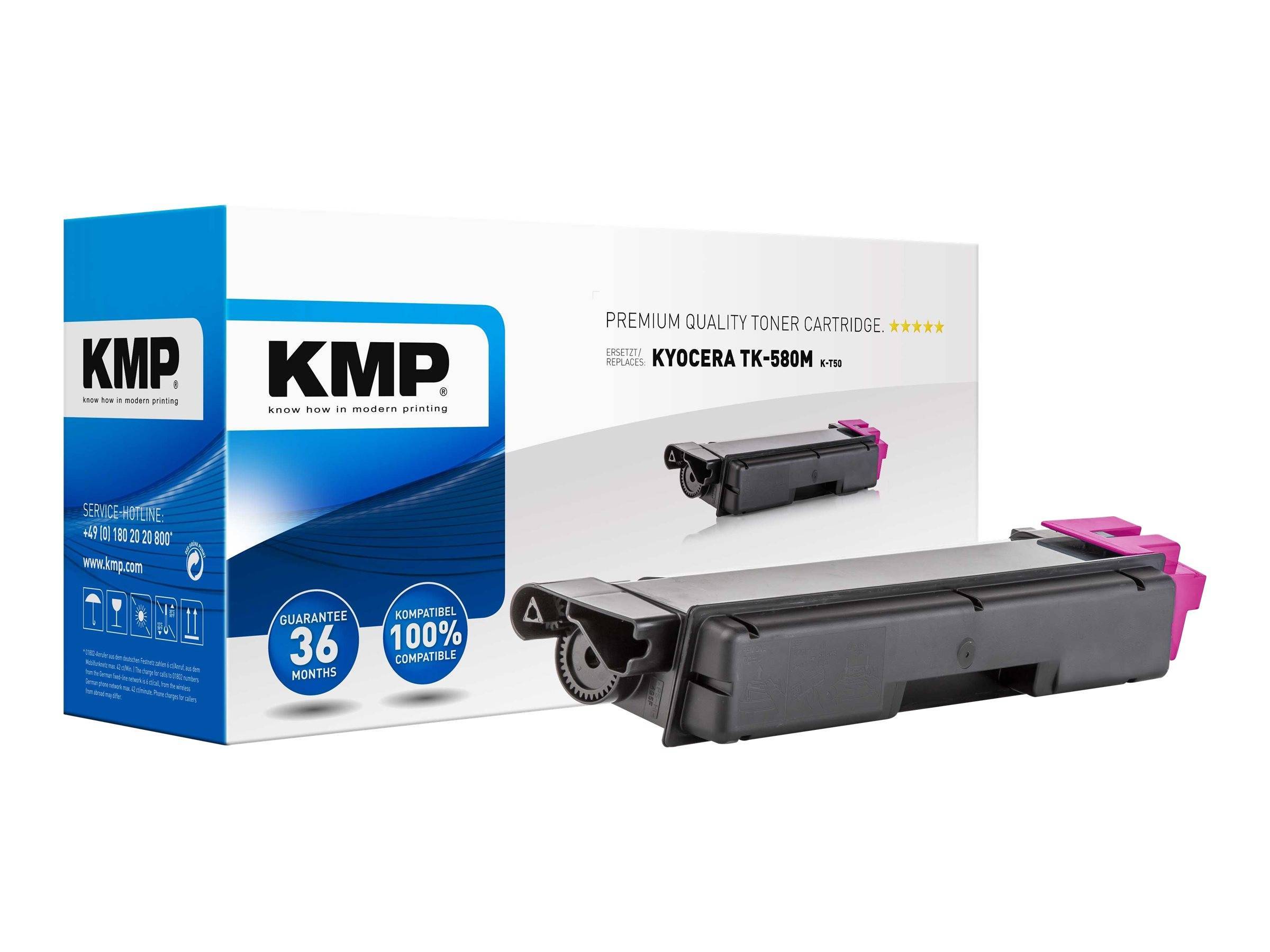 KMP Toner Kyocera TK-580M/TK580M magenta 2800 S. K-T50 remanufactured Multimedia-Technik