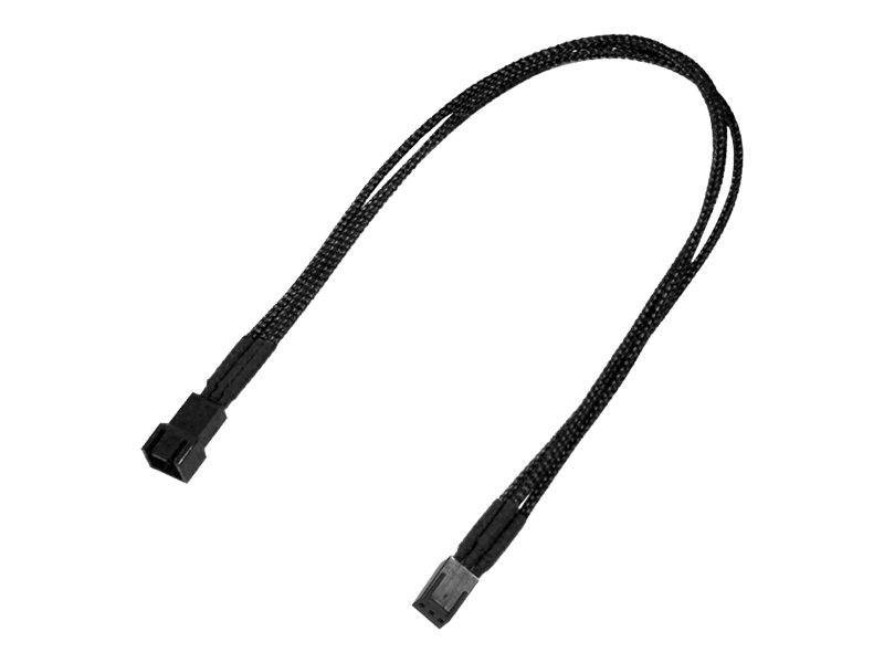 Nanoxia Kabel 3-Pin Verlängerung, 30 cm, Single, schwarz Multimedia-Technik