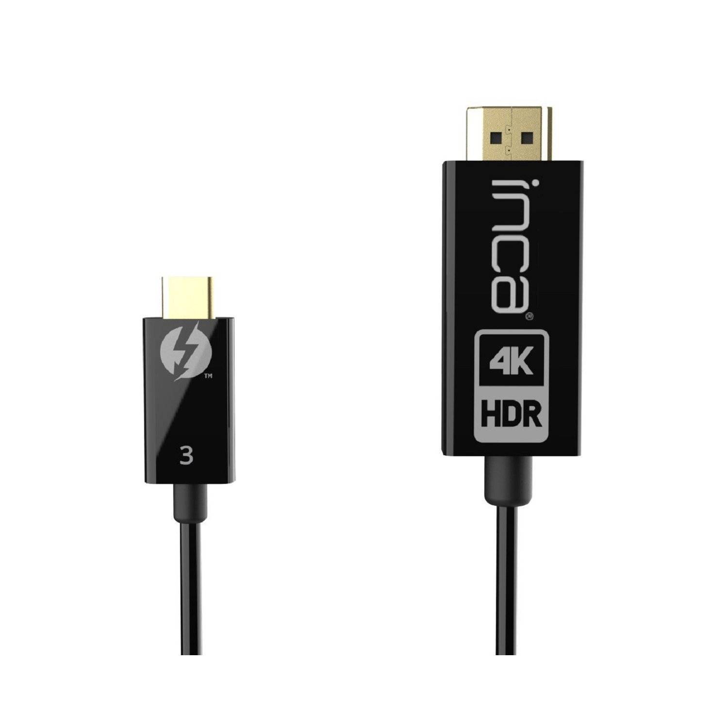 INCA Adapter HDMI2.0->USB-C St/St 4K@ 60Hz 1.80m sw Multimedia-Technik HDMI-Adapter