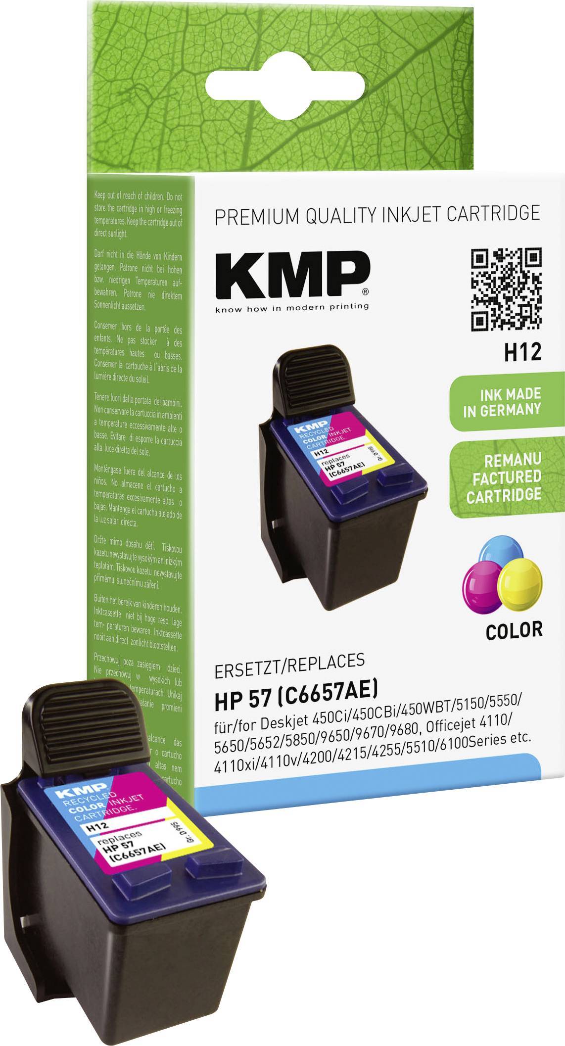 KMP Patrone HP C6657AE Nr.57 color 500 S. H12 refilled Multimedia-Technik Patronen HP