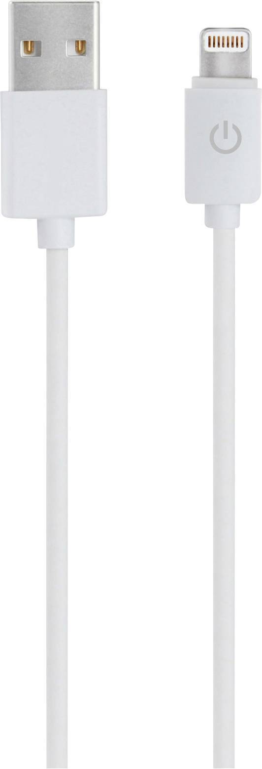RealPower Lade/Datenkabel USB-A auf Lightning 1m weiß MFI Multimedia-Technik USB-Kabel