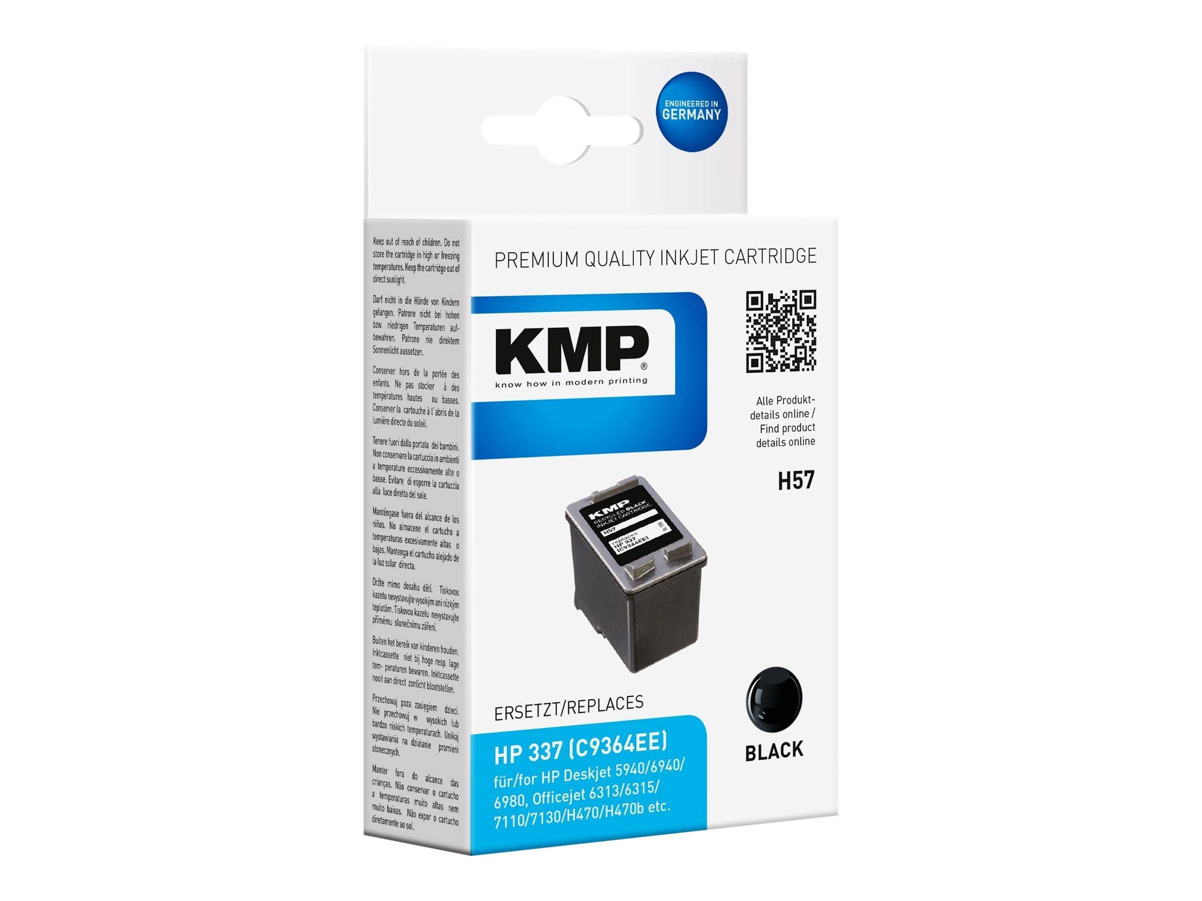 KMP Patrone HP C9364EE Nr.337 black 400 S. H57 refilled Multimedia-Technik Patronen HP