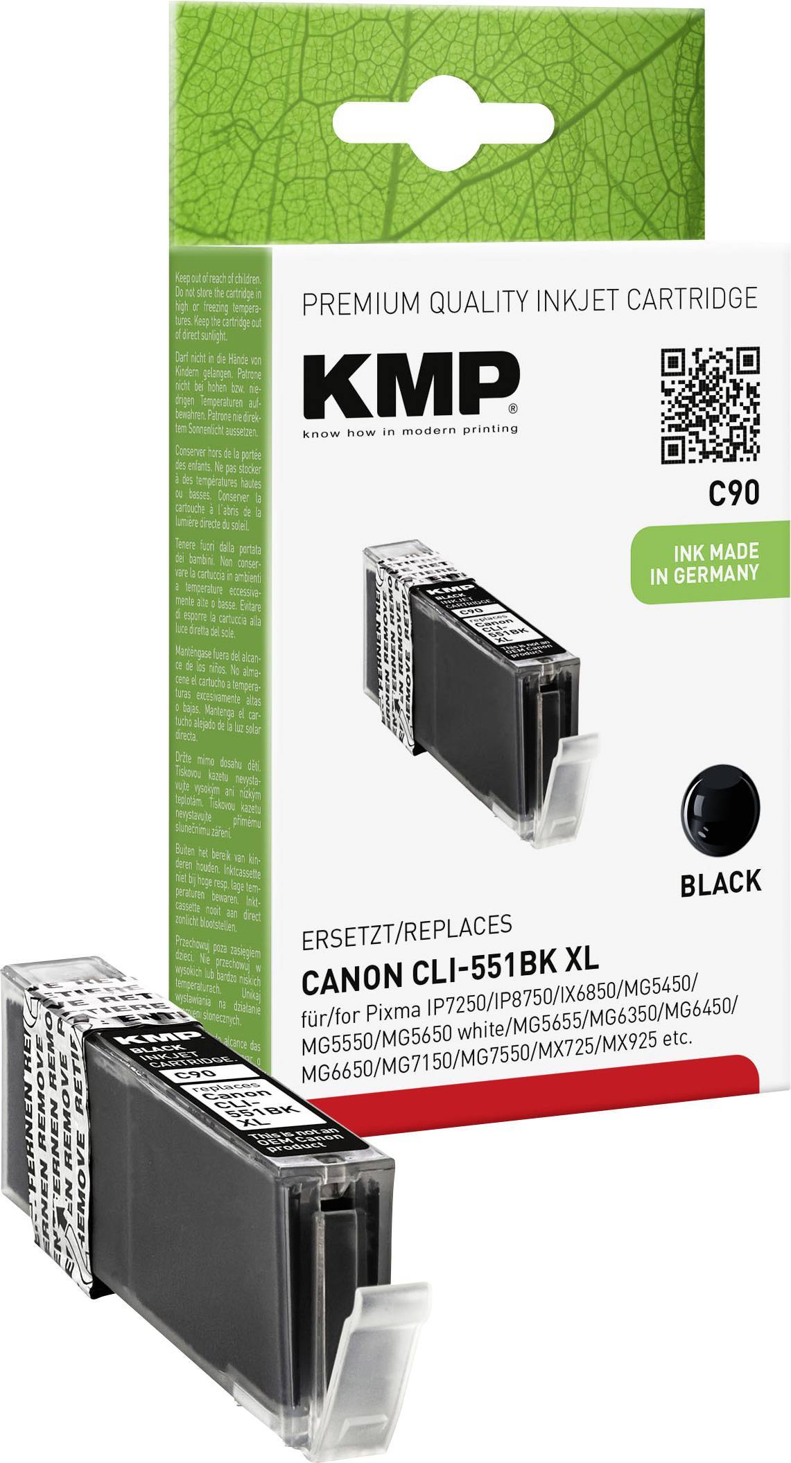 KMP Patrone Canon CLI-551BK XL black 5400 Seiten C90 kompatibel Multimedia-Technik Patronen