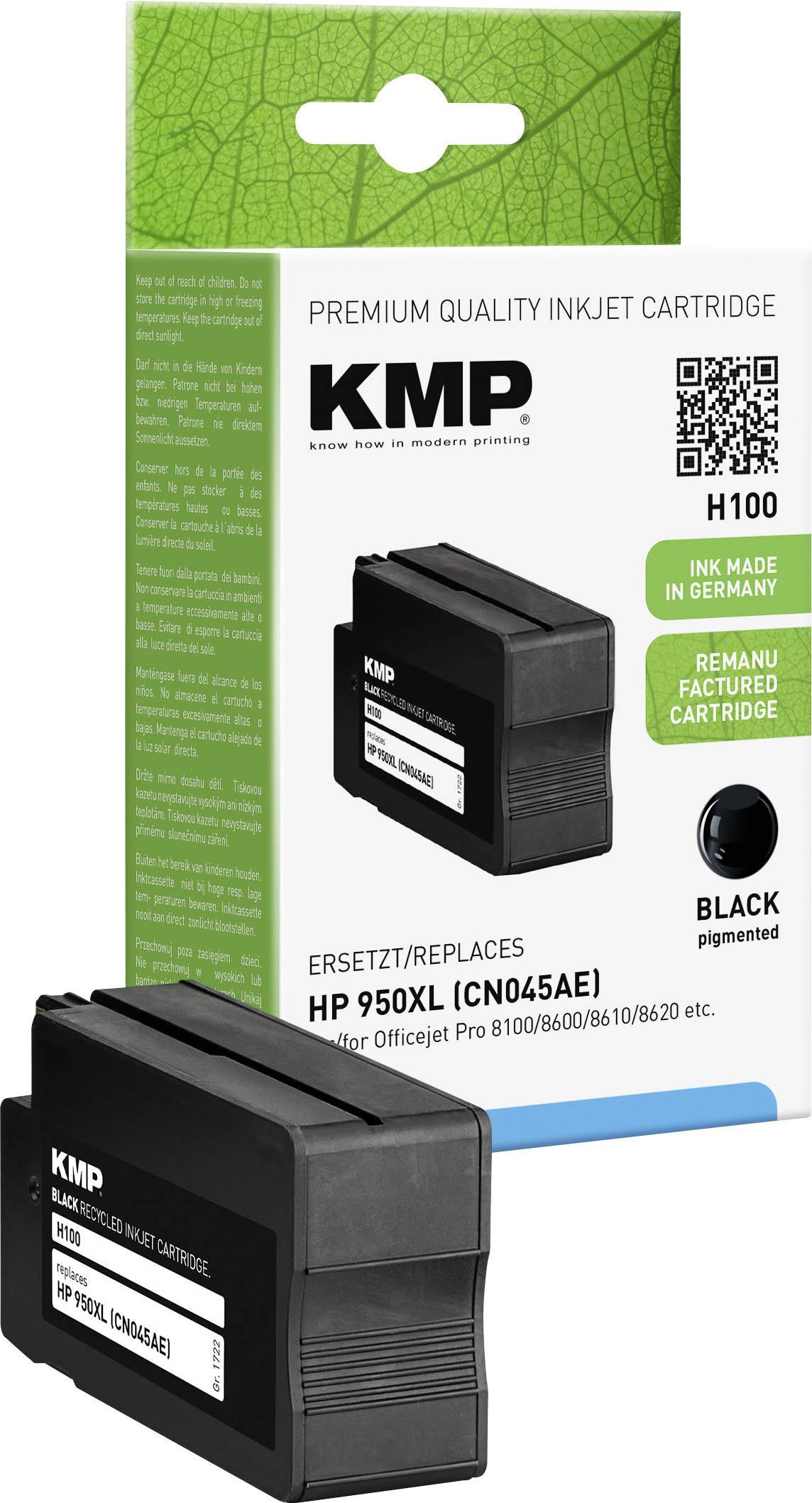 KMP Patrone HP CN045AE NR.950XL black 2300 S. H100 refilled Multimedia-Technik Patronen HP