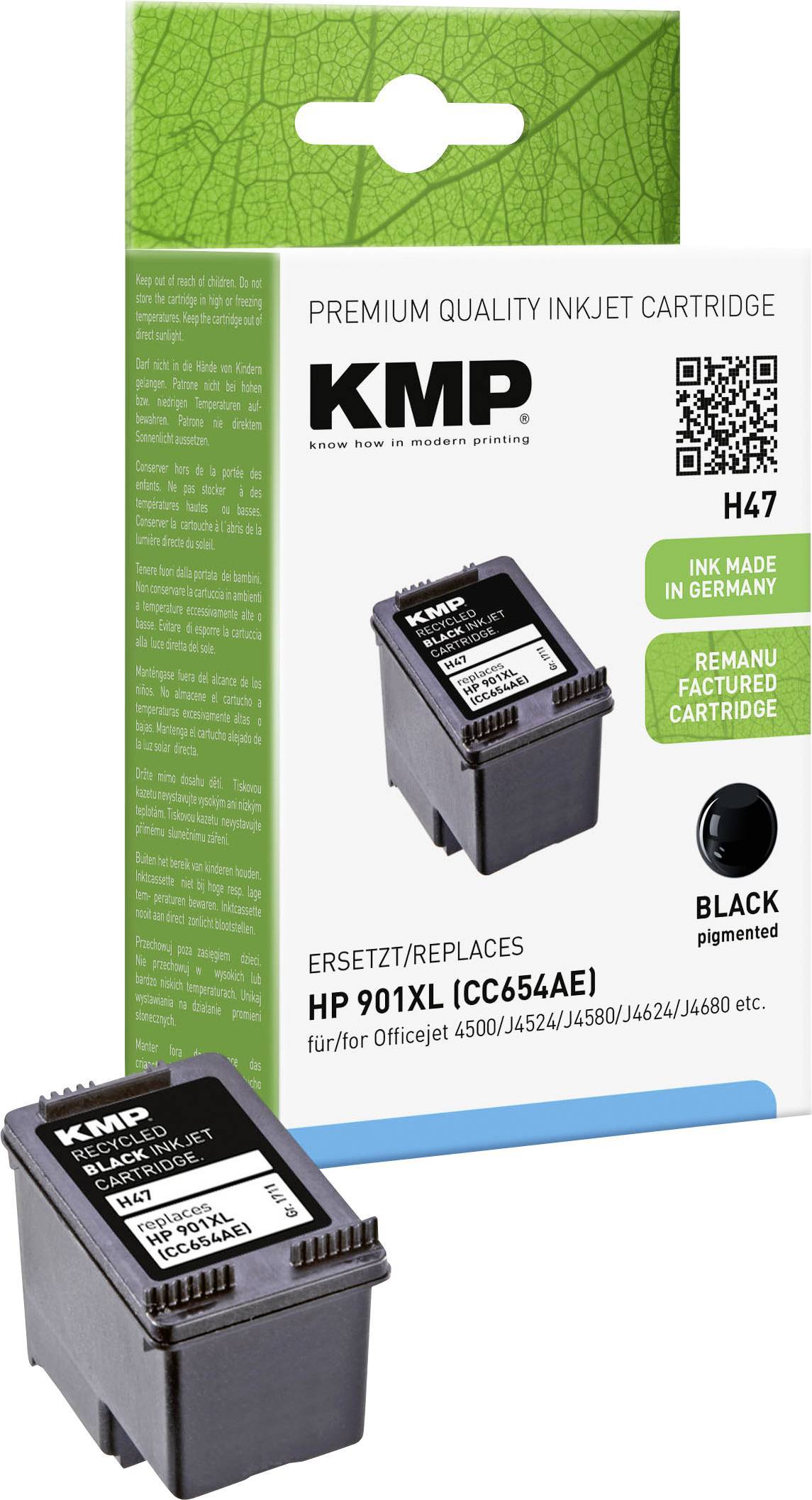 KMP Patrone HP CC654AE Nr.901XL black 700 S. H47 refilled Multimedia-Technik Patronen HP