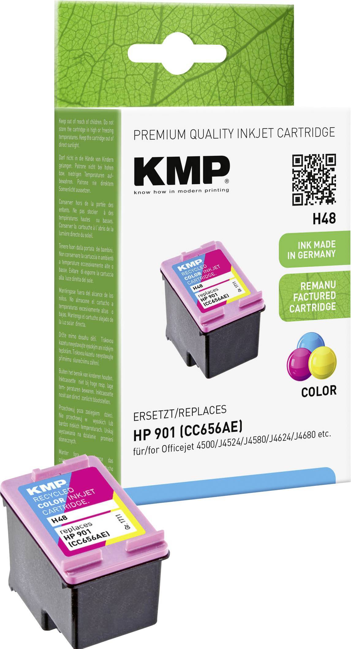 KMP Patrone HP CC656AE Nr.901XL color 360 S. H48 refilled Multimedia-Technik Patronen HP
