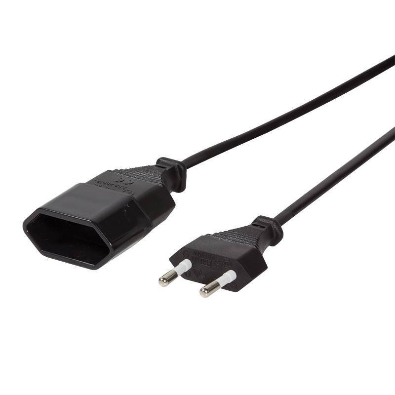 Logilink Netzkabel Euro CEE 7/16 Stecker zu Dose, 2m schwarz Multimedia-Technik Adapter