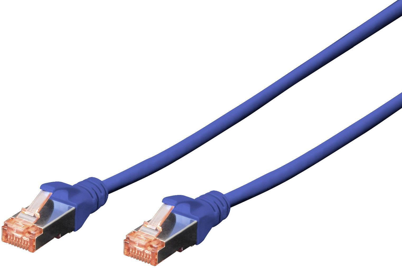 DIGITUS Patchkabel Cat6 S/FTP 2xRJ45 1.0m blau Hebelschutz Polybeutel Kabel RJ45 Cat.6