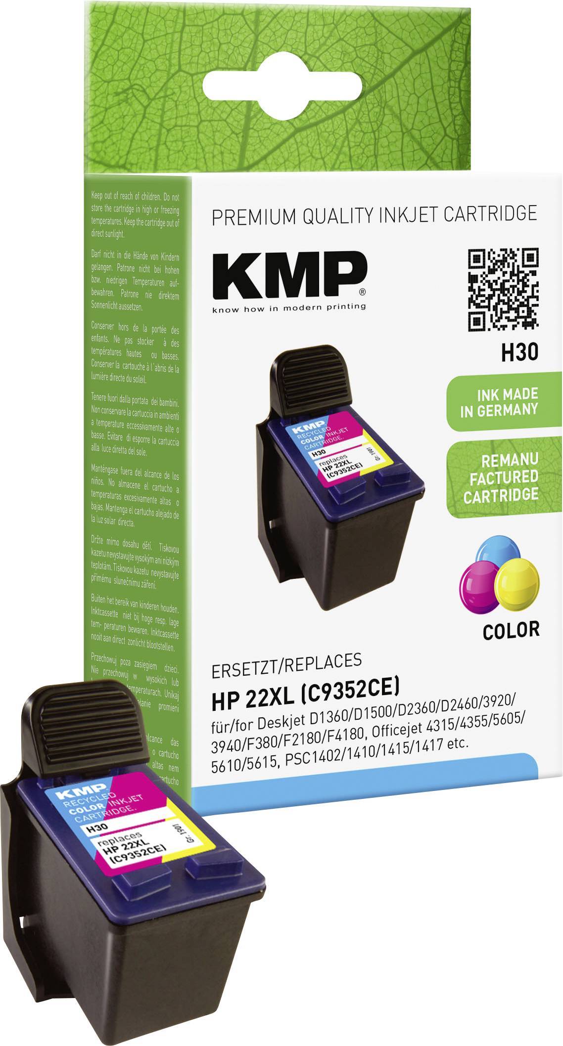 KMP Patrone HP C9352AE Nr.22 color 430 S. H30 refilled Multimedia-Technik Patronen HP