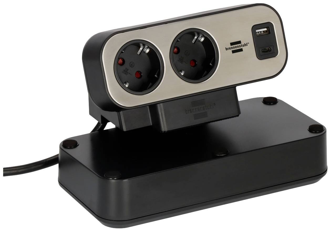Brennenstuhl Duplex Tischsteckdose 1x USB A & C, 10x Schuko Multimedia-Technik Steckdosenleisten