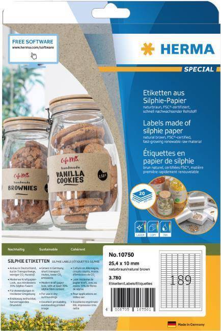 HERMA Etiketten Silphie A4 20 Blatt 25.4x10 Multimedia-Technik