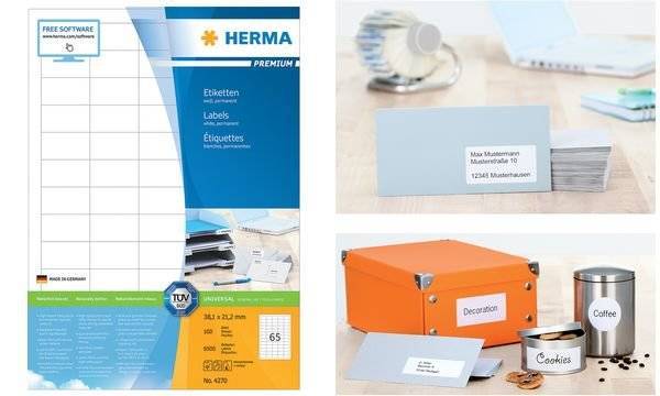 HERMA Adressetiketten A4 weiß 199,6x289,1 mm Papier 100 St. Multimedia-Technik Etiketten