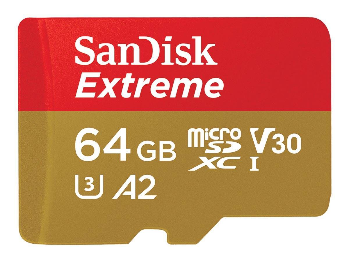 SD MicroSD Card 64GB SanDisk Extreme SDXC inkl. Adapter Multimedia-Technik Micro SD Karten