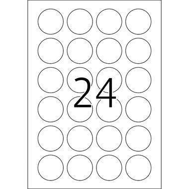 HERMA Etik. glasklar A4 40 mm rund Folie glänzend 600 St. Multimedia-Technik Etiketten