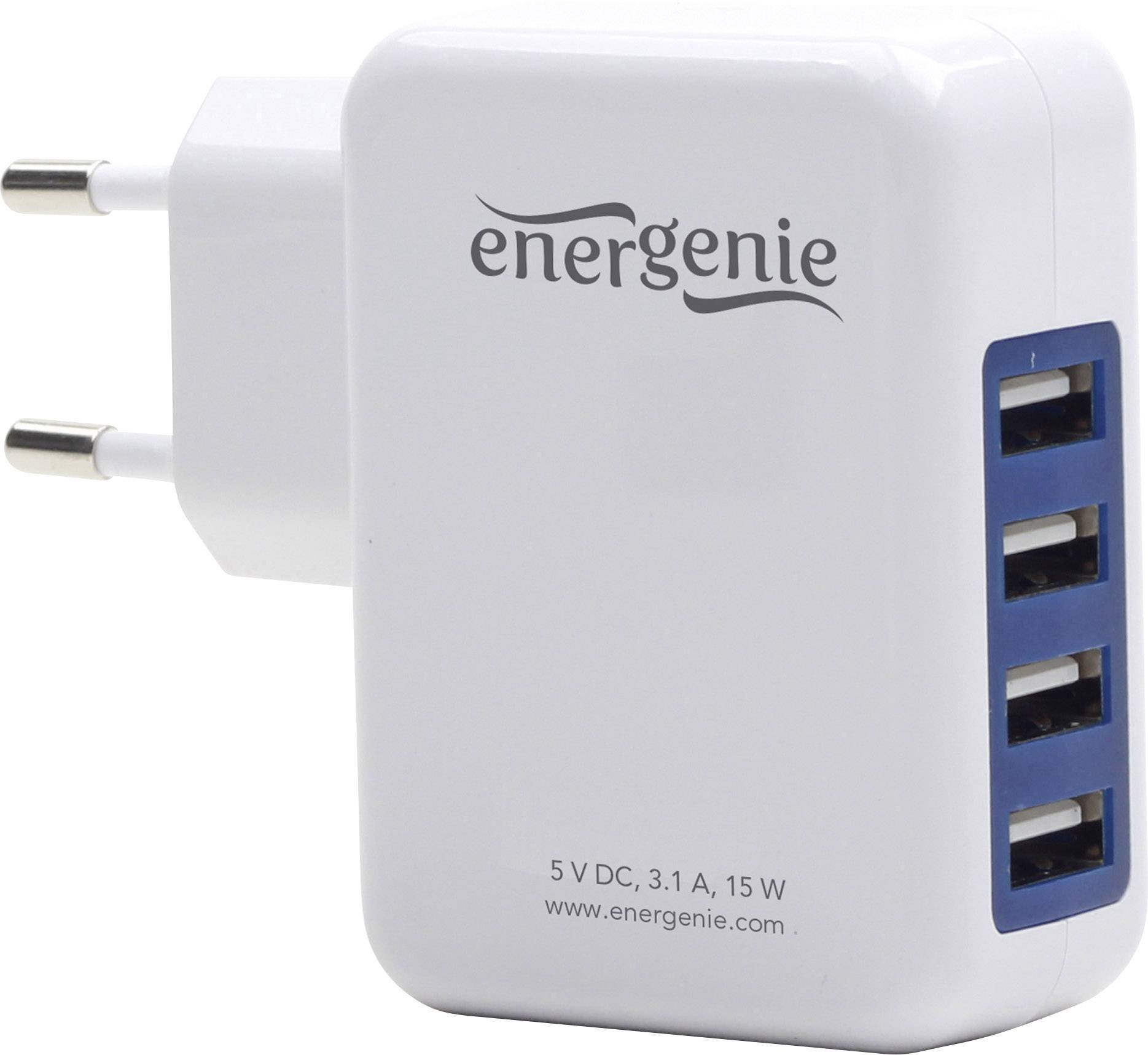 gembird Universal USB-Ladegerät 4-Port 3.1 A 15W weiß Multimedia-Technik Ladegerät