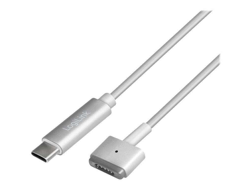 Logilink USB-C Ladekabel zu Apple Mag Safe 2charg. 1,8m,silb Adapter / Konverter USB