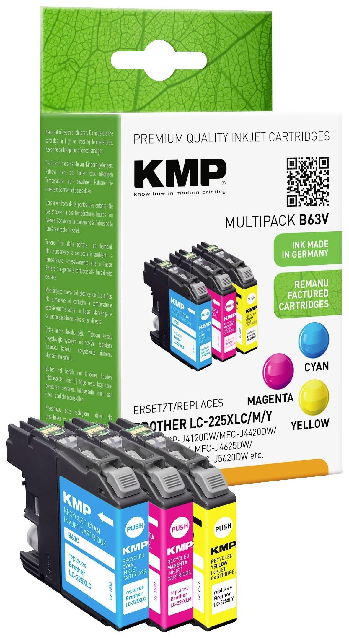 KMP Patrone Brother LC-225XL C/M/Y Multip. 3x1200S. B63V Multimedia-Technik Patronen