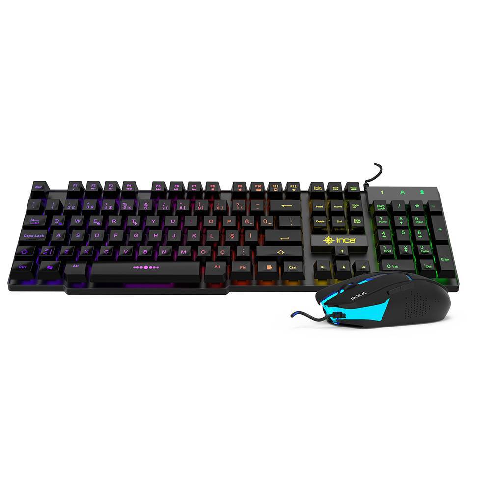 INCA Gaming Maus+Tastatur RGB/ 3200DPI/6Tasten/1.50m schwarz retail Eingabe / Ausgabe Mäuse &