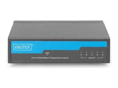 DIGITUS Switch 5-Port Gigabit Unmanaged Metallgehäuse schw Multimedia-Technik Switche