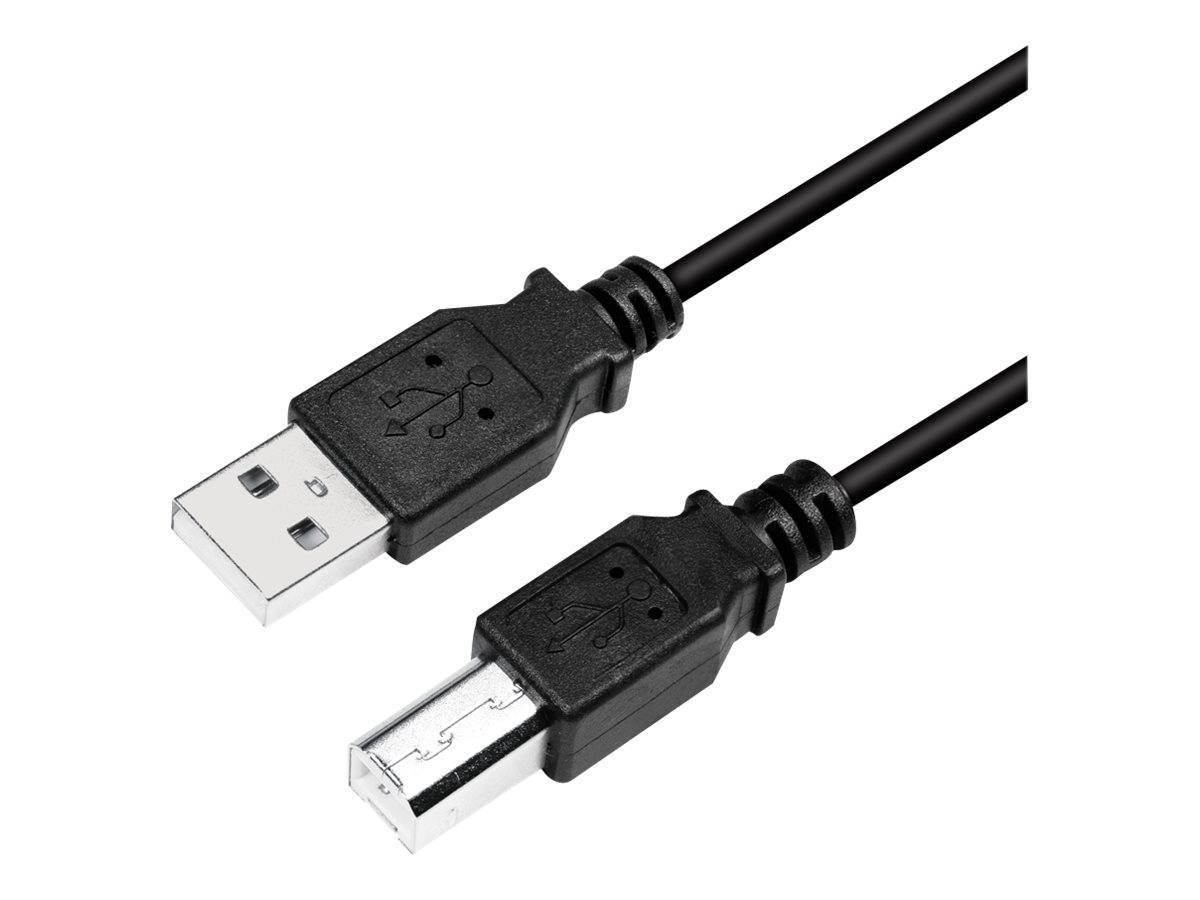 Logilink USB 2.0-Kabel, USB-A/M zu USB-B/M, schwarz, 2 m Multimedia-Technik USB-Kabel