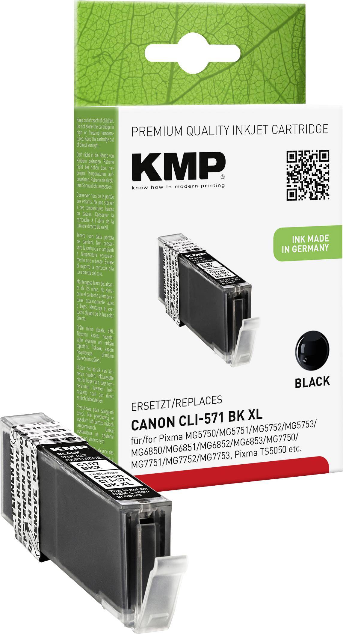 KMP Patrone Canon CLI571 BK XL black 425 S. C107BKX kompatibel Multimedia-Technik Patronen