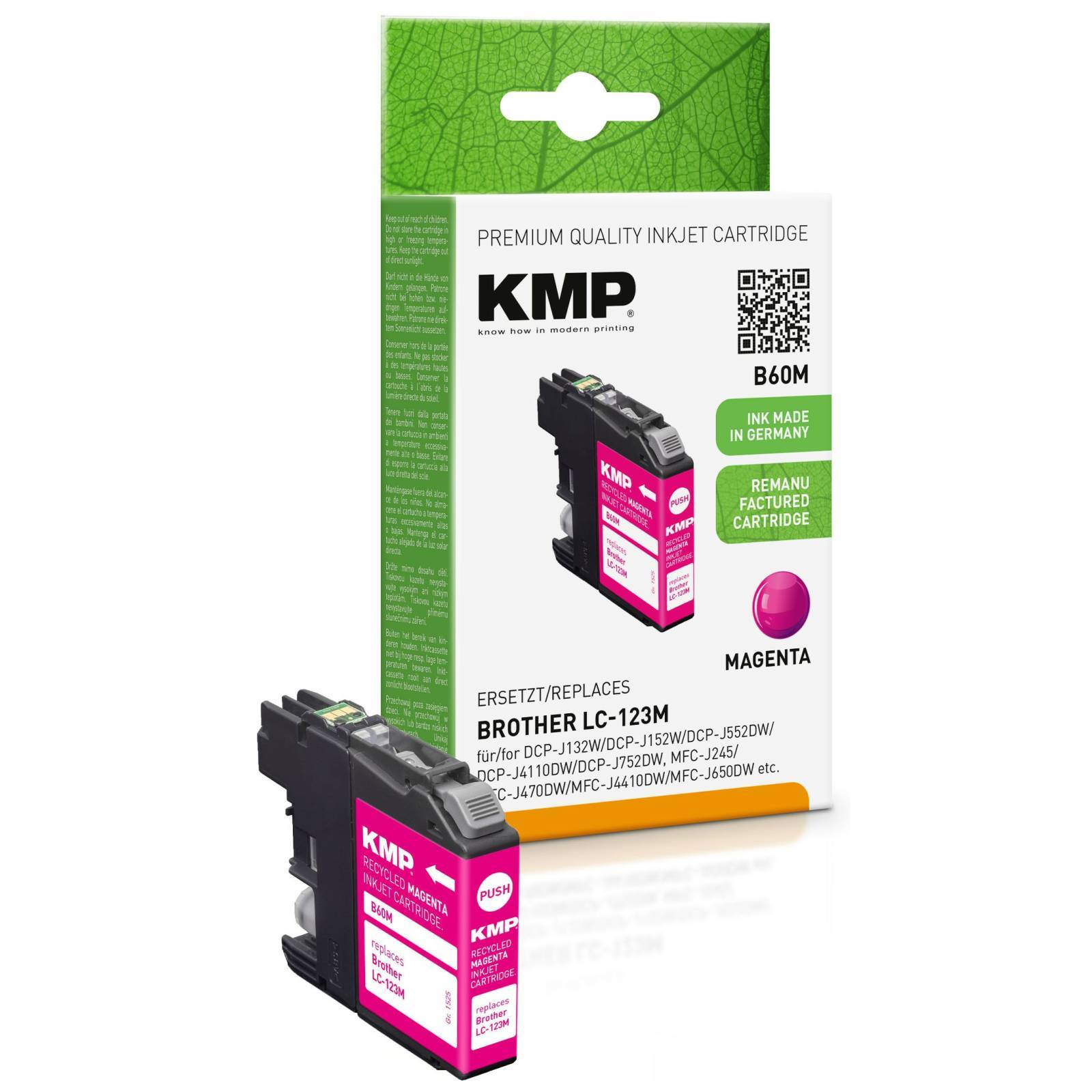 KMP Patrone Brother LC-123M 600 S. magenta remanufactured Multimedia-Technik Patronen