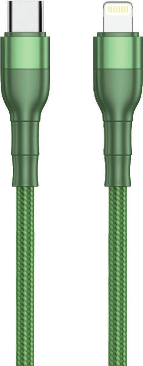 2GO USB Lade-/Datenkabel Type C - Lightning Nylon 1m grün Multimedia-Technik Apple Zubehör