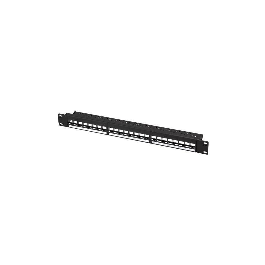 Logilink Keystone Patchpanel 19, 24 Module, leer, schw. 1HE Multimedia-Technik