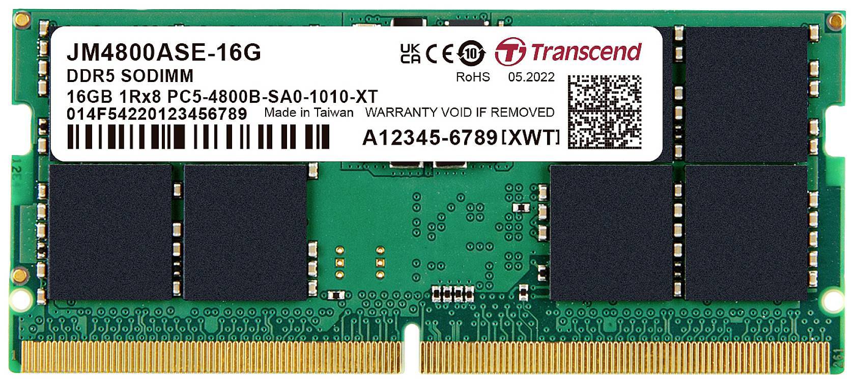 SO DDR5 16GB PC 4800 CL40 Transcend JetRAM, JM4800ASE-16G Multimedia-Technik Speichermodule