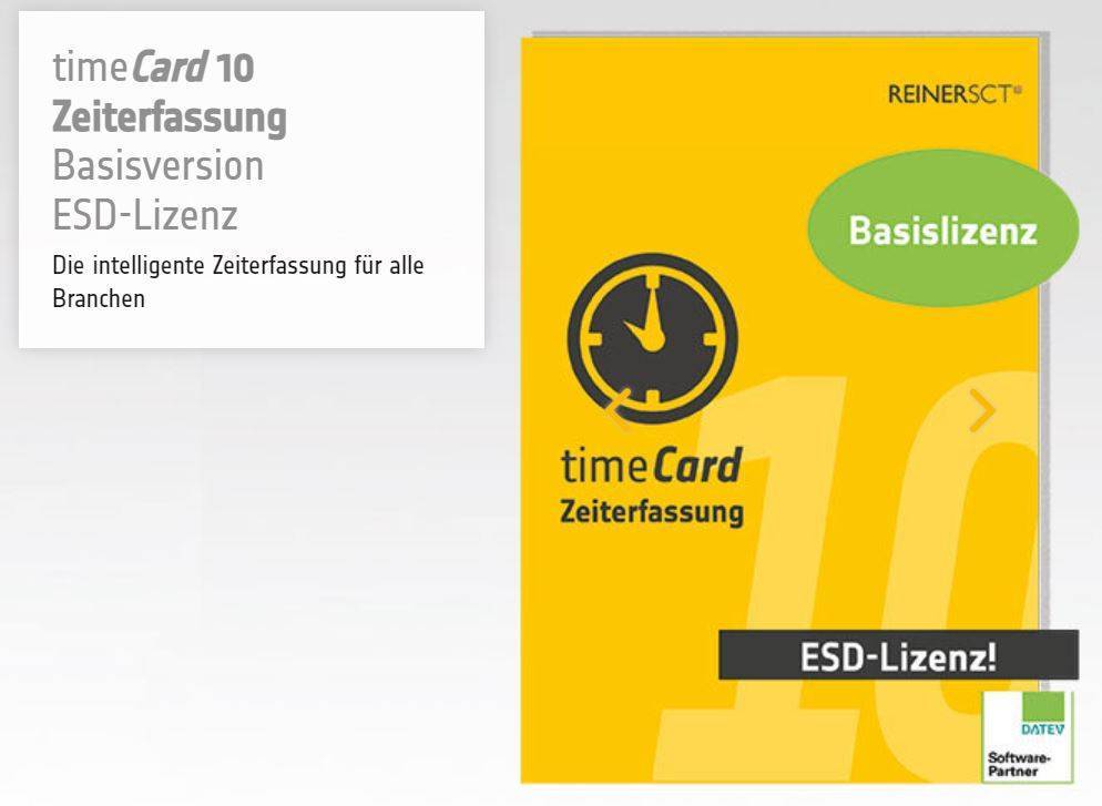 REINER SCT timeCard 10 Zeiterfassung Basis ohne Laufzeitbesc Multimedia-Technik Software Lizenzen