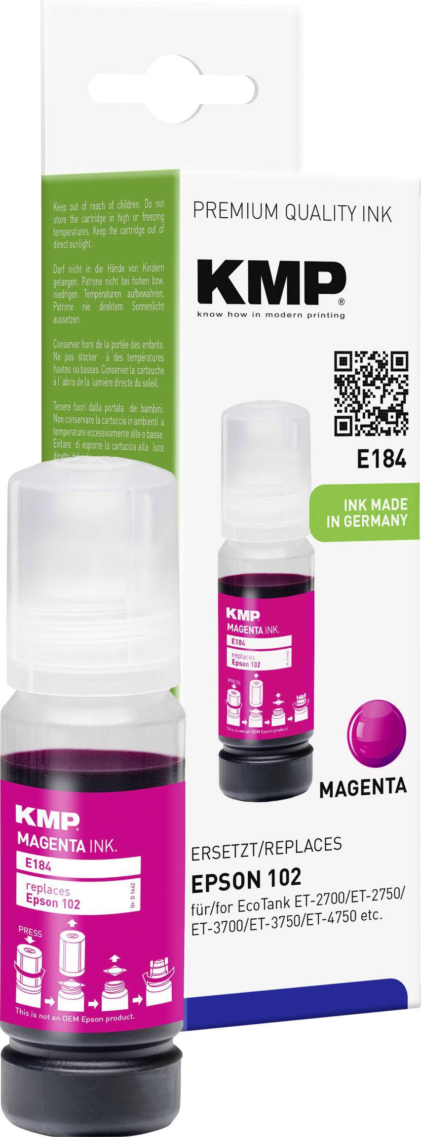 KMP Tinte EcoTank T03R3 6000 S. magenta remanufactured Multimedia-Technik Patronen Epson