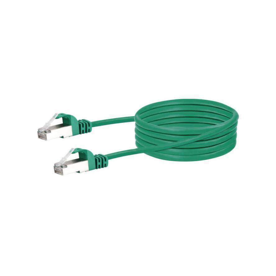Schwaiger CAT6 Netzwerkkabel, S/FTP, 1,0m, grün Multimedia-Technik Cat6 Kabel
