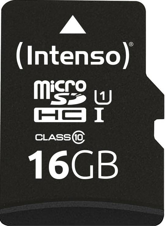 SD MicroSD Card 16GB Intenso SD-HC UHS-I inkl. SD- Adapter retail Multimedia-Technik Micro SD Karten