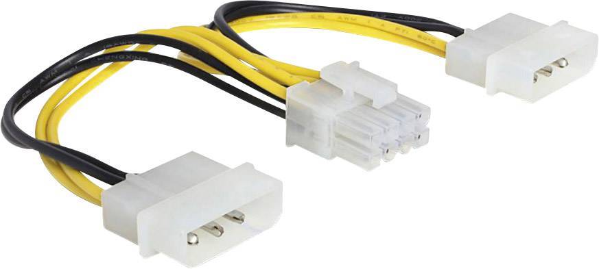 DELOCK Stromkabel 8pin EPS -> 2x 4pin Molex Bu/St 0.15m Multimedia-Technik