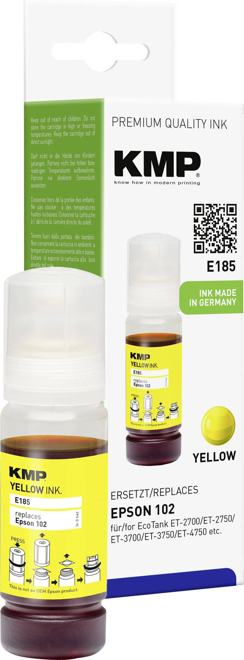 KMP Tinte EcoTank T03R4 6000 S. yellow remanufactured Multimedia-Technik Patronen Epson