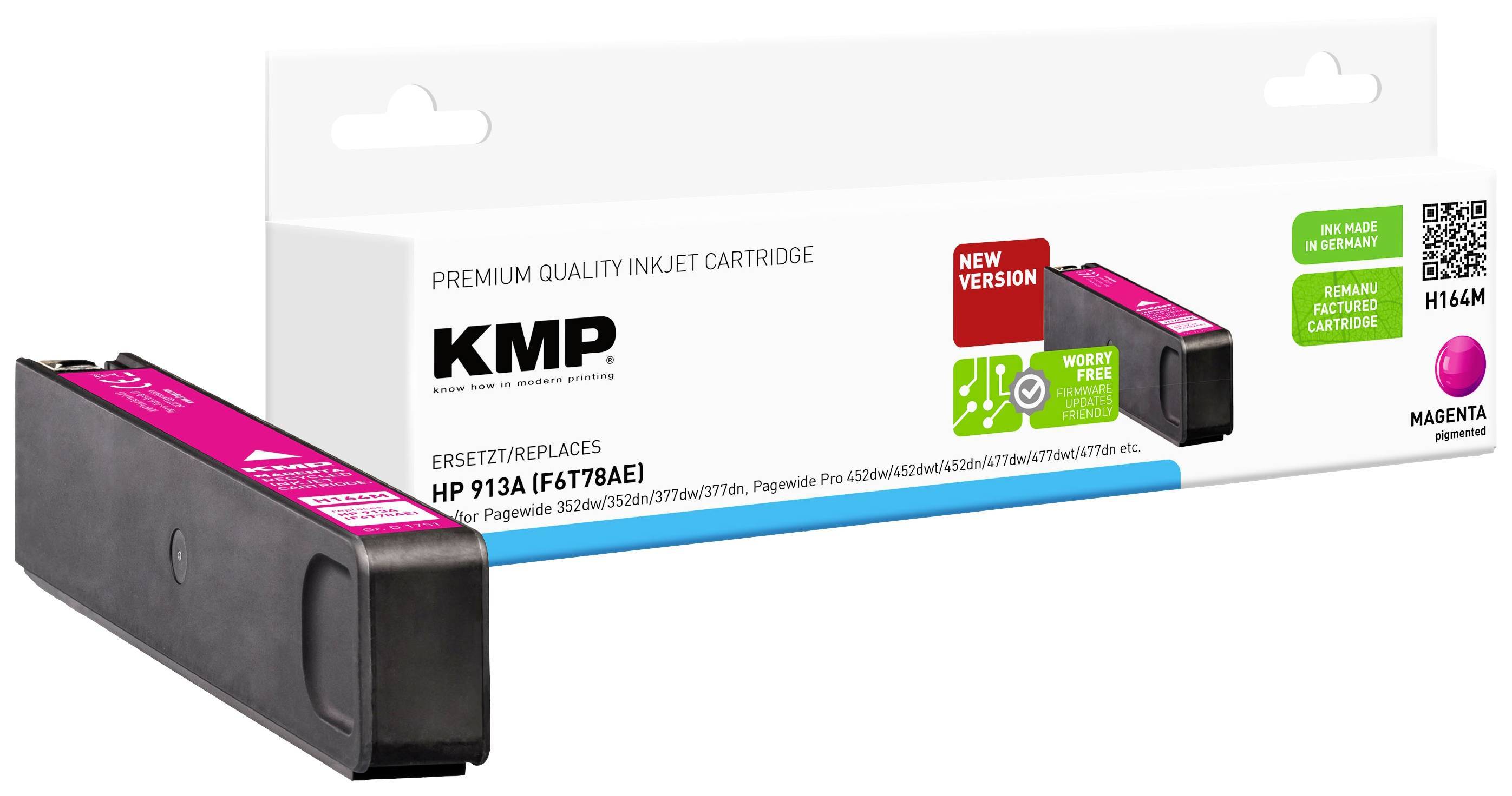 KMP Patrone HP 913A (F6T78AE) magenta 3000 S. Hybrid-Chip refilled Multimedia-Technik Patronen HP