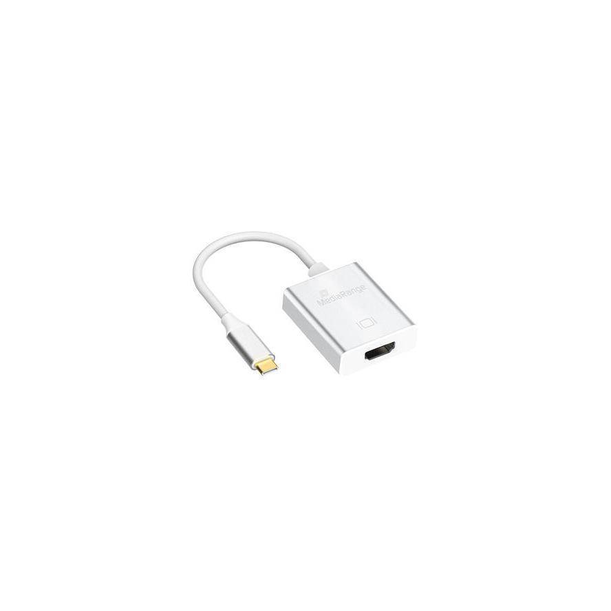 MediaRange USB Type-C 3.1 auf HDMI converter, silver Multimedia-Technik HDMI-Kabel
