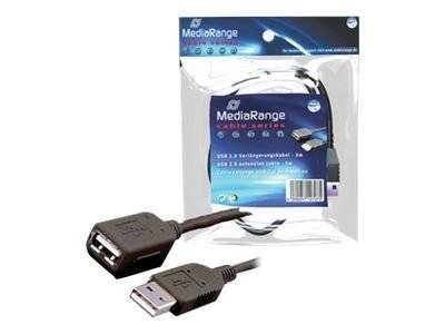 MediaRange Verlängerungskabel USB 2.0 A->A St/Bu 3m schwarz Multimedia-Technik USB-Kabel