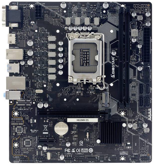 Biostar H610MH D5 (H610,S1700,mATX,DDR5) Multimedia-Technik Mainboards INTEL