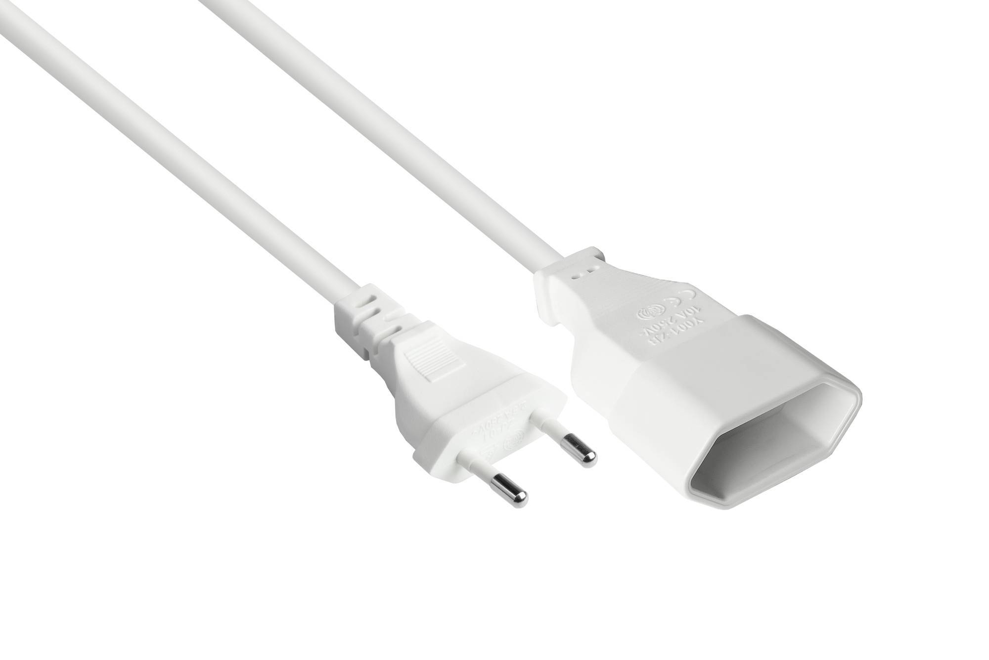 Good Connections Euro-Verlängerung weiß 1m Multimedia-Technik Stromkabel