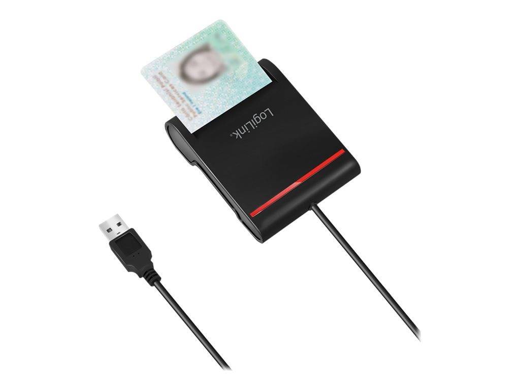 Logilink USB 2.0-Kartenleser, für Smart-ID, schwarz Multimedia-Technik Reader