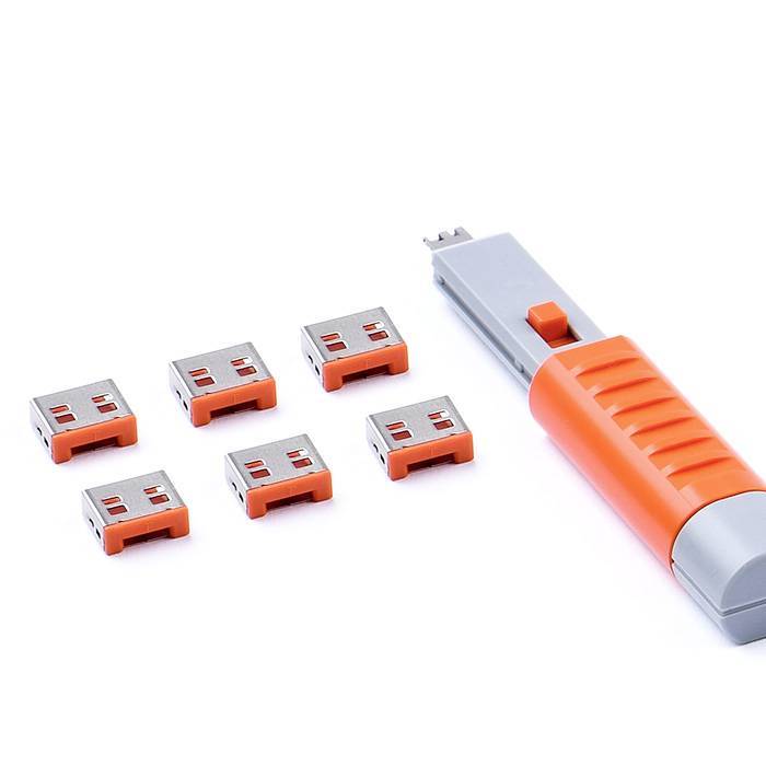 SmartKeeper Basic USB-A Port Blocker orange 6 Stk.+Key Multimedia-Technik Sicherungssysteme Kabel -