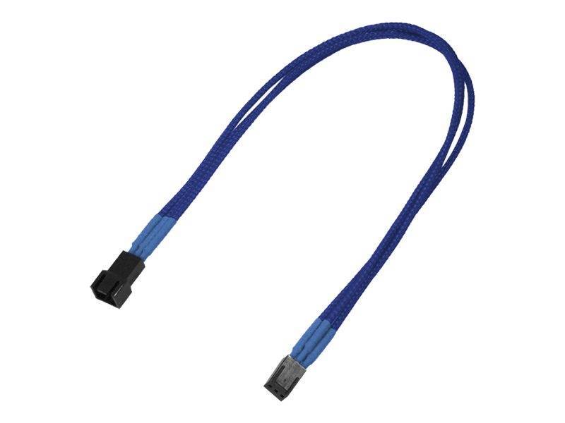 Nanoxia Kabel 3-Pin Verlängerung, 30 cm, Single, blau Multimedia-Technik