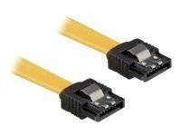 DELOCK SATA-Kabel SATA III -> St/St 0.10m gelb Clips Multimedia-Technik Sata-Kabel
