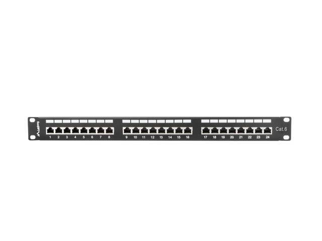 LANBERG 19 Patchpanel 1U 24-Port CAT.6 FTP geschirmt sw Multimedia-Technik