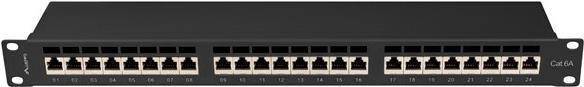 LANBERG 19 Patchpanel 1U 24-Port CAT.6A FTP geschirmt sw Multimedia-Technik