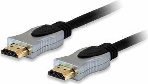 Equip HDMI HS Ethernet 2.0 18Gb Alu. 4K/60Hz 10.00m schwarz Polybeutel Multimedia-Technik HDMI-Kabel