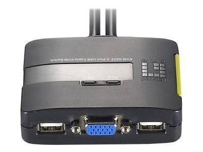 LevelOne KVM Switch 4xUSB-A,4xVGA +Audio schwarz Signalsteuerung KVM KVM Switches